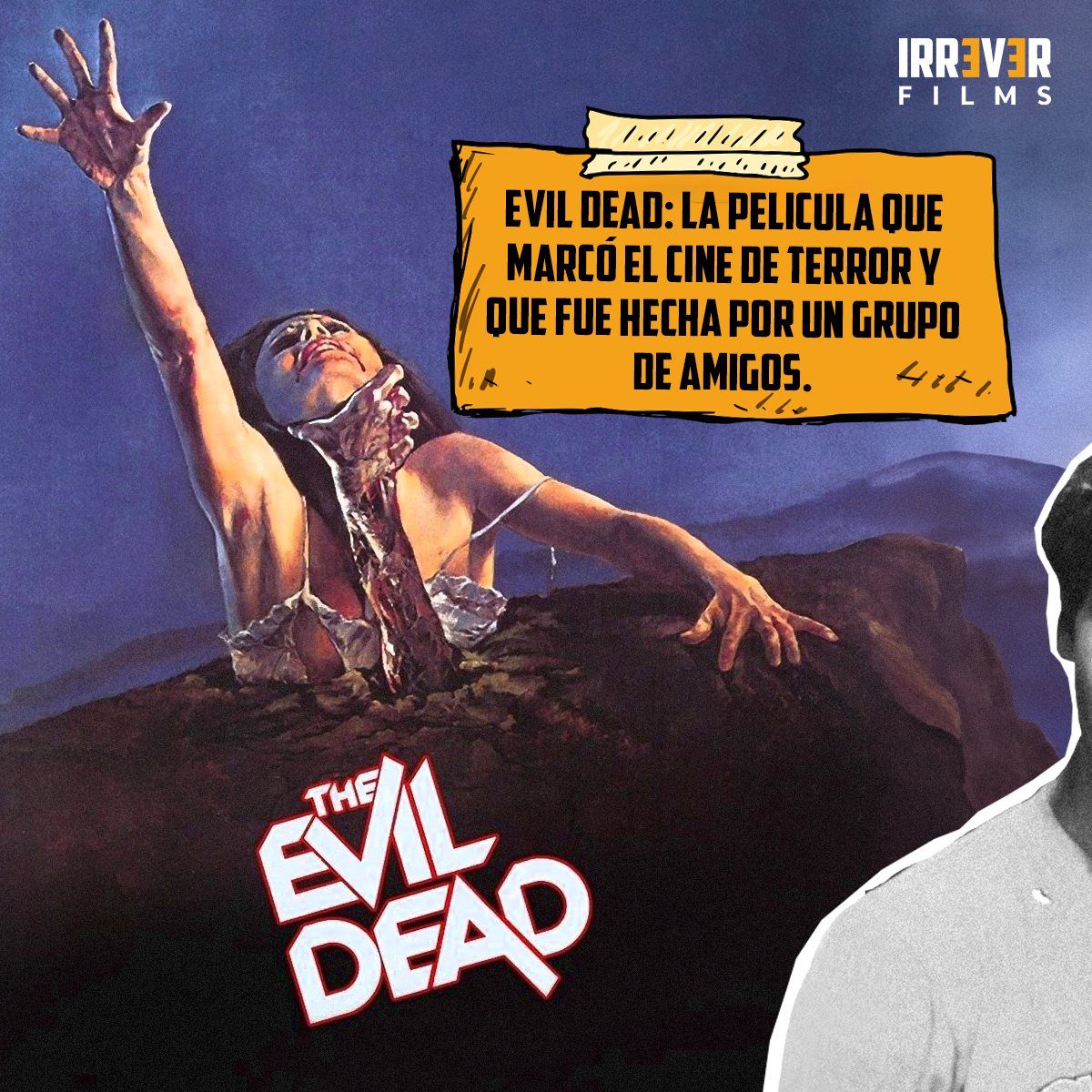 Carrusel Evil Dead para Irrever Films, slide 1: portada — diseño publicitario INFINIK STUDIO