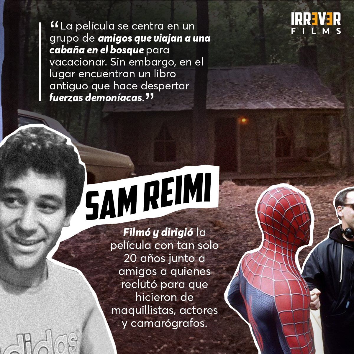 Carrusel Evil Dead para Irrever Films, slide 2: el director — diseño publicitario INFINIK STUDIO