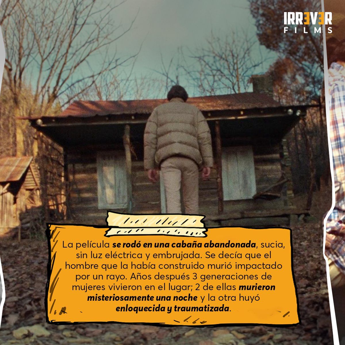 Carrusel Evil Dead para Irrever Films, slide 4: la cabaña — diseño publicitario INFINIK STUDIO