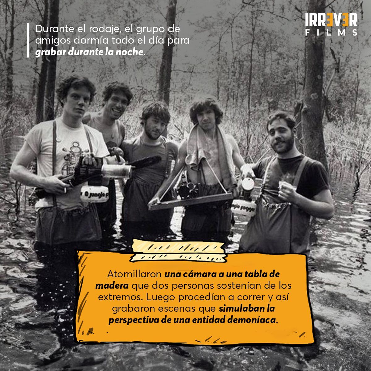 Carrusel Evil Dead para Irrever Films, slide 6: el rodaje — diseño publicitario INFINIK STUDIO